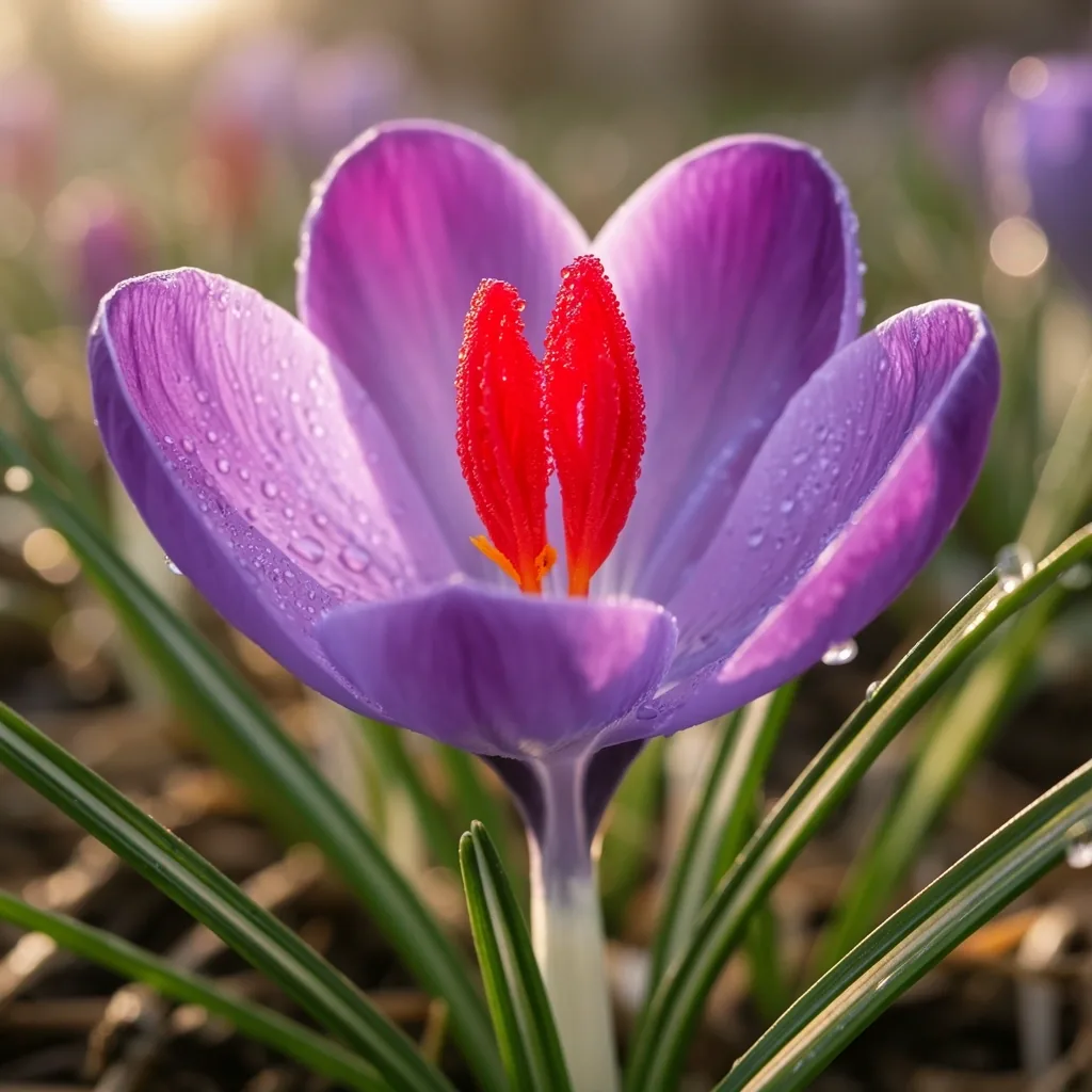 Crocus sativus bloom